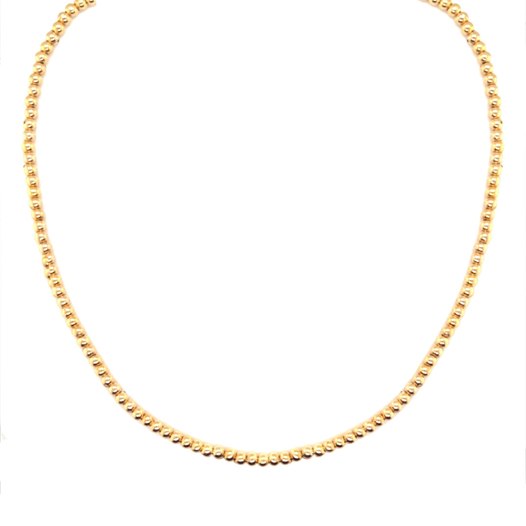 14" 3mm Beaded Choker - Gold Filled