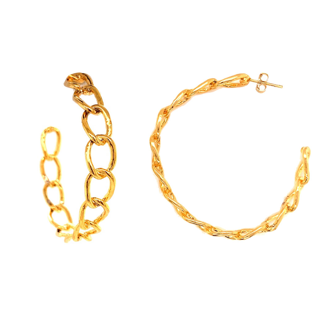 8mm x 48mm Hoops - Gold Filled