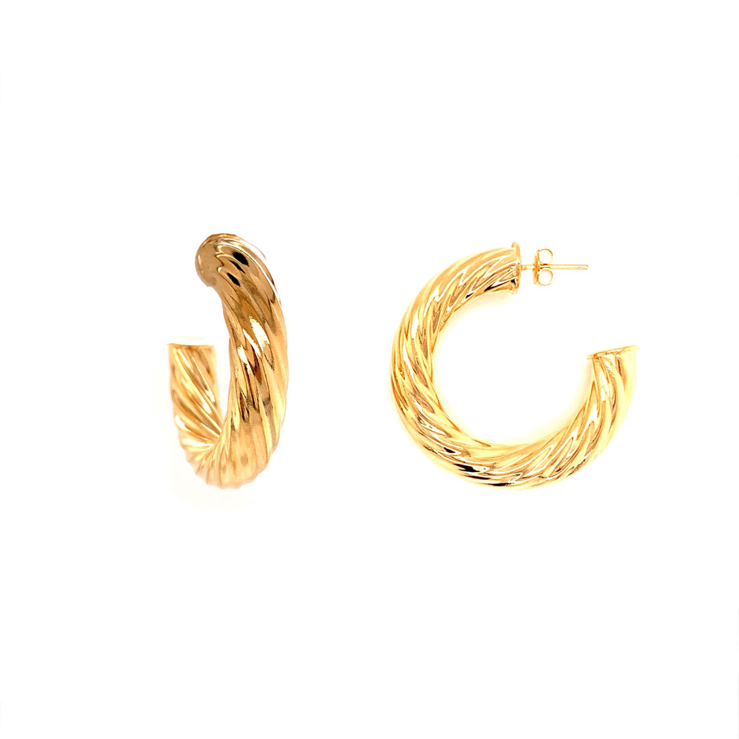 8mm x 40mm Hoops - Gold Filled