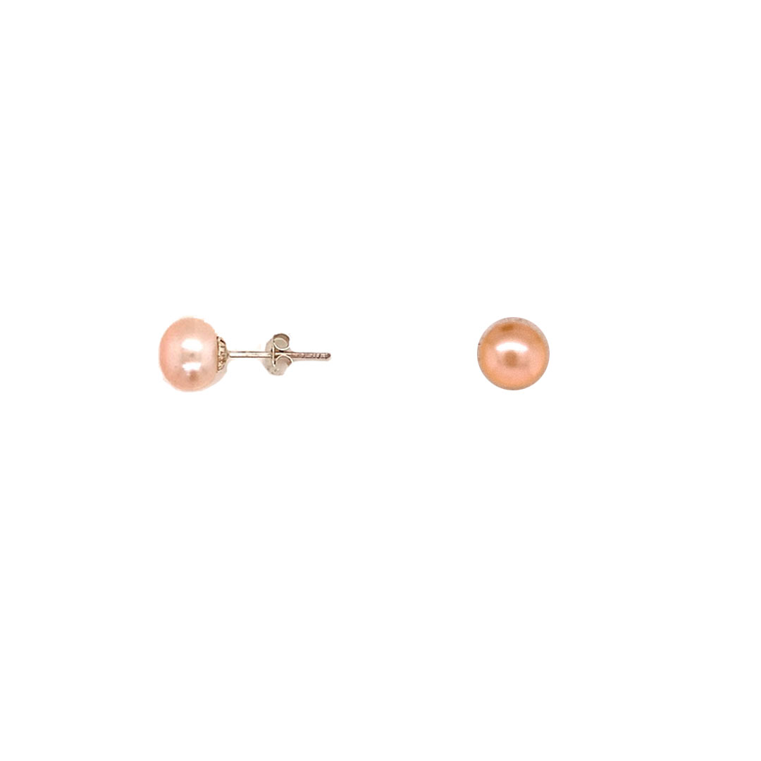 8mm Freshwater Pearl Studs - Sterling Silver
