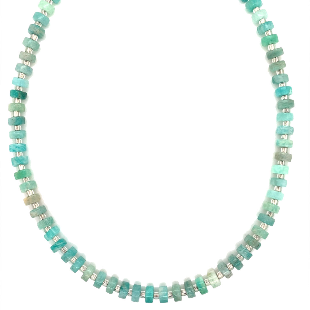 16" Chrysoprase Gemstone Necklace with 2" Extension