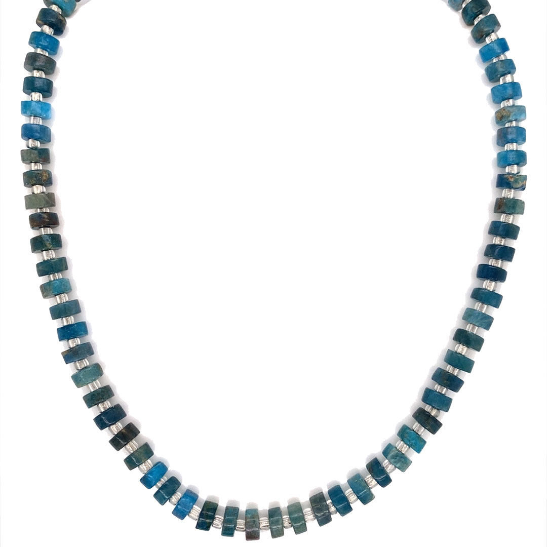 16" Apatite Gemstone Necklace with 2" Extension