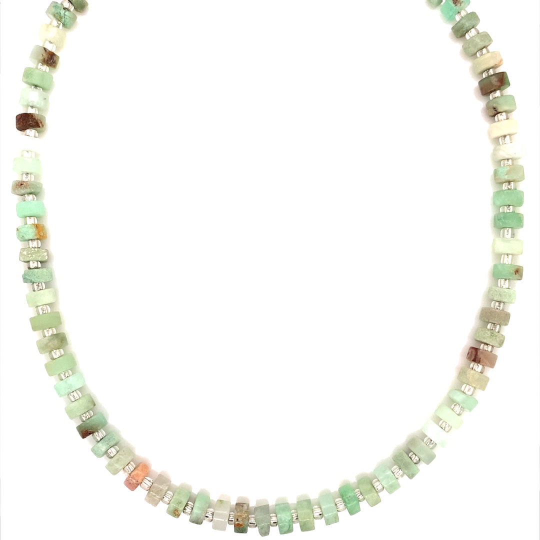 16" Amazonite Gemstone Necklace with 2" Extension