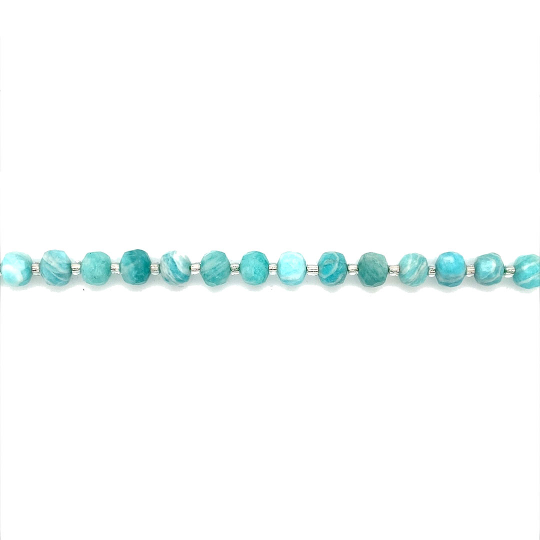 6.5mm x 7.5mm Amazonite Rondelles - Faceted