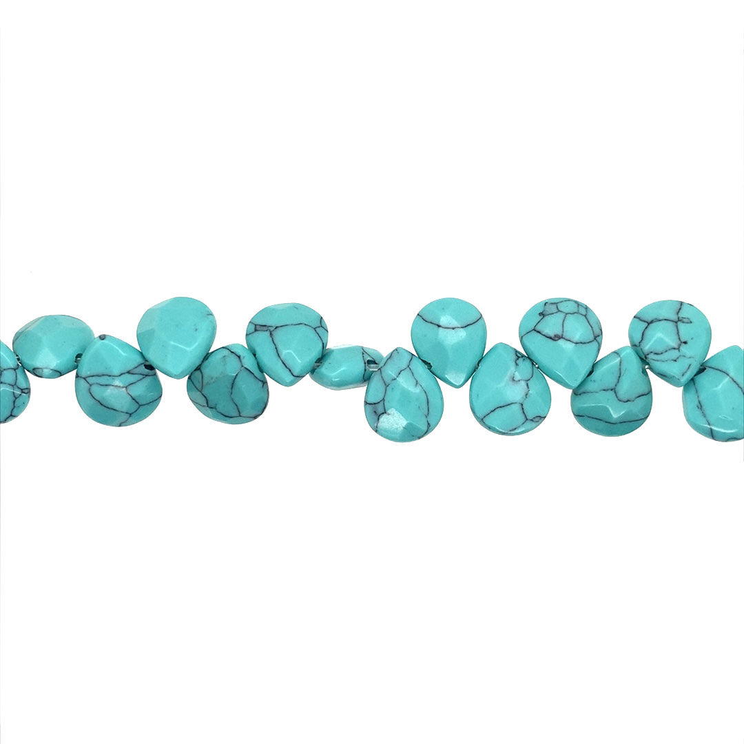 10mm x 12mm Green Turquoise Drops - Faceted