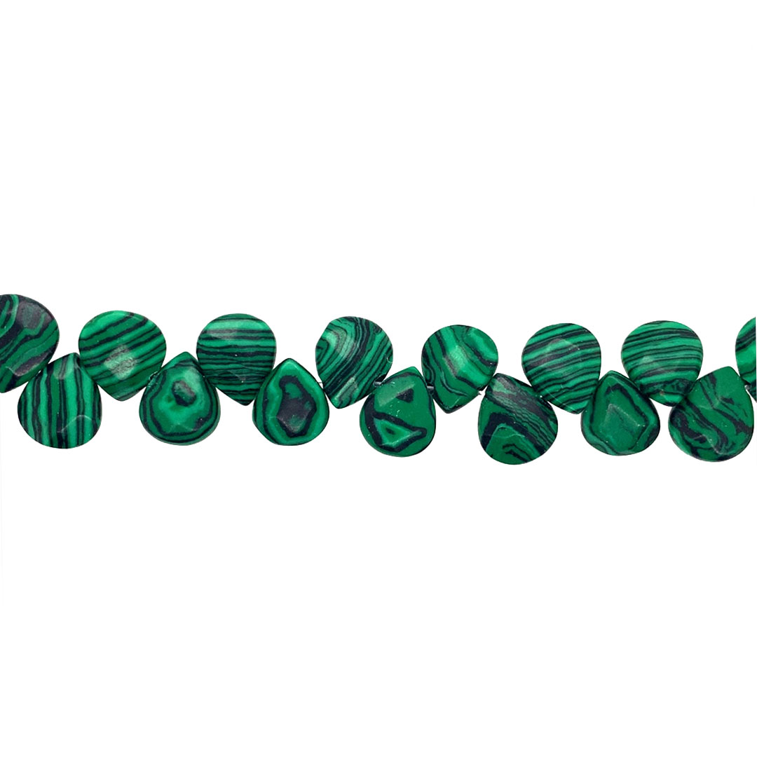 10mm x 12mm Malachite Drops - Faceted
