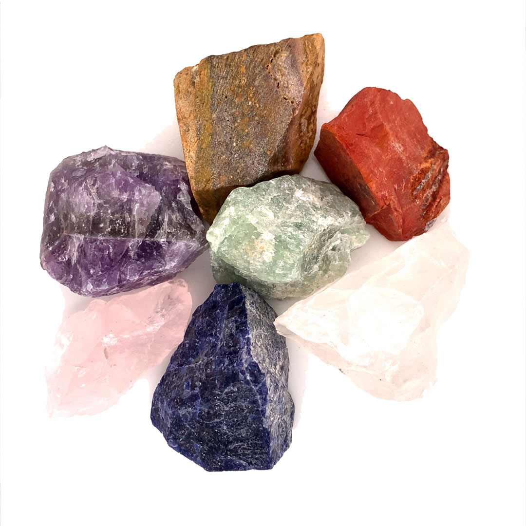 7 Chakra Rough Gemstone Kit with Pouch