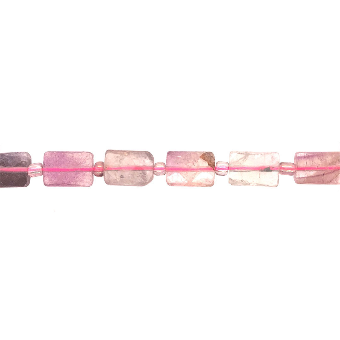 9.5mm x 13.5mm Purple Fluorite Rectangle Beads - Faceted