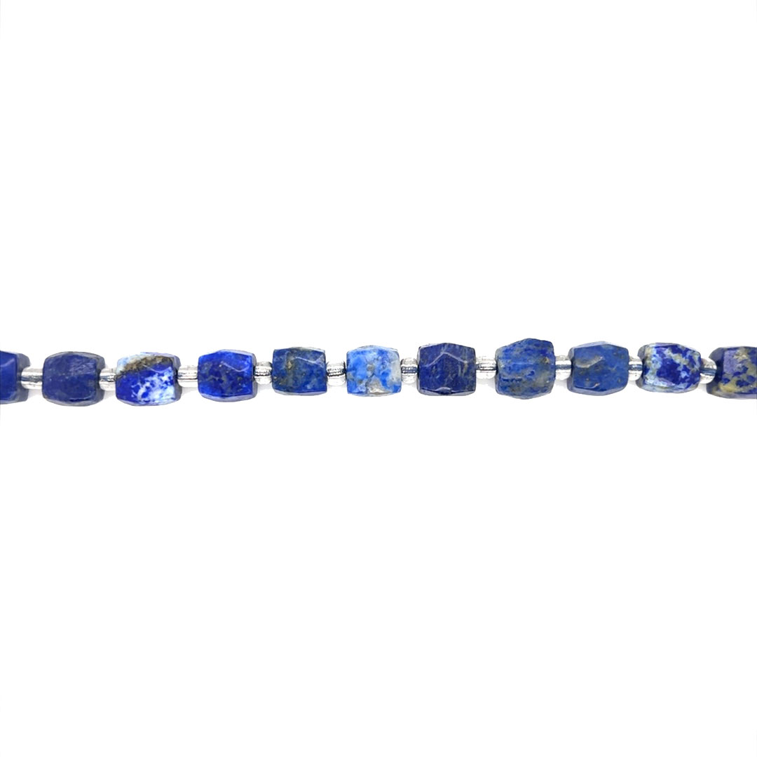 8mm Lapis Lazuli Gemstone Cubes - Faceted