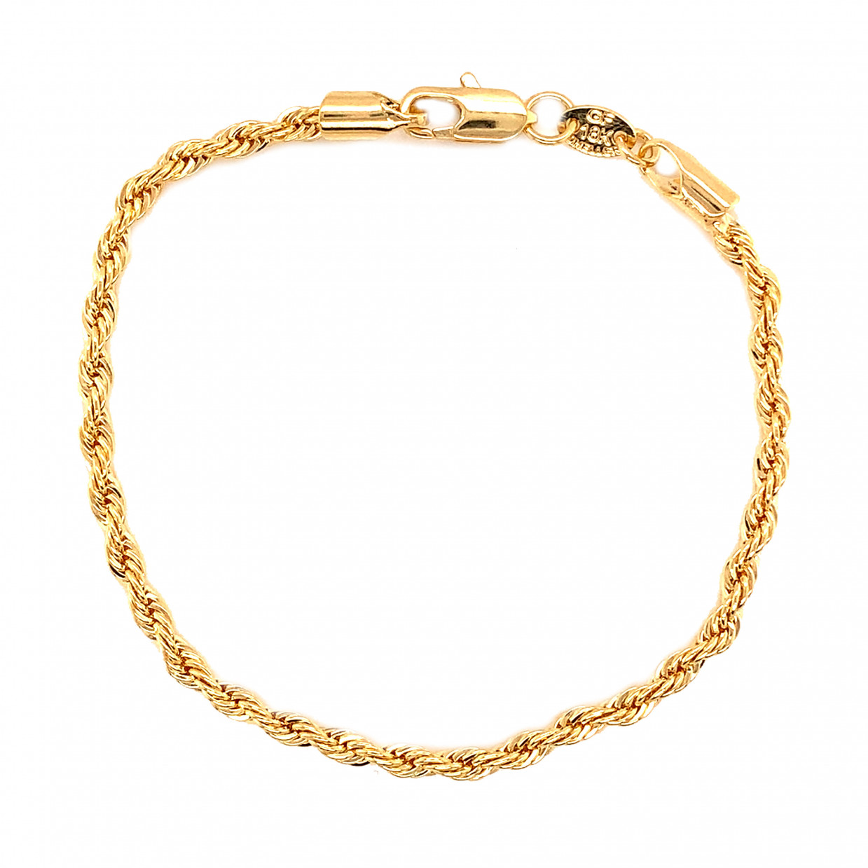 3mm Rope Bracelet - Gold Filled - 7"