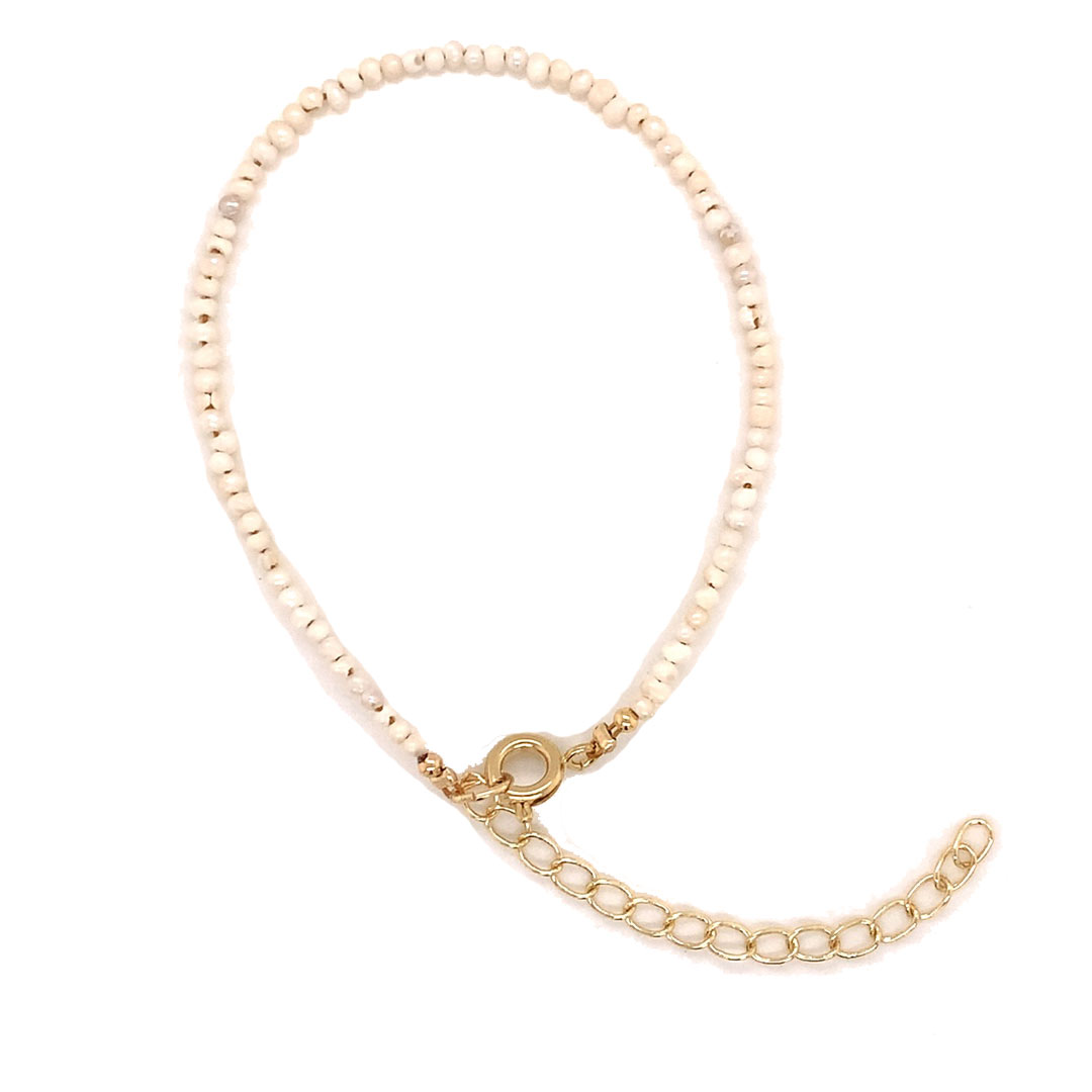 2mm Pearl Bracelet - 6" - Gold Plated
