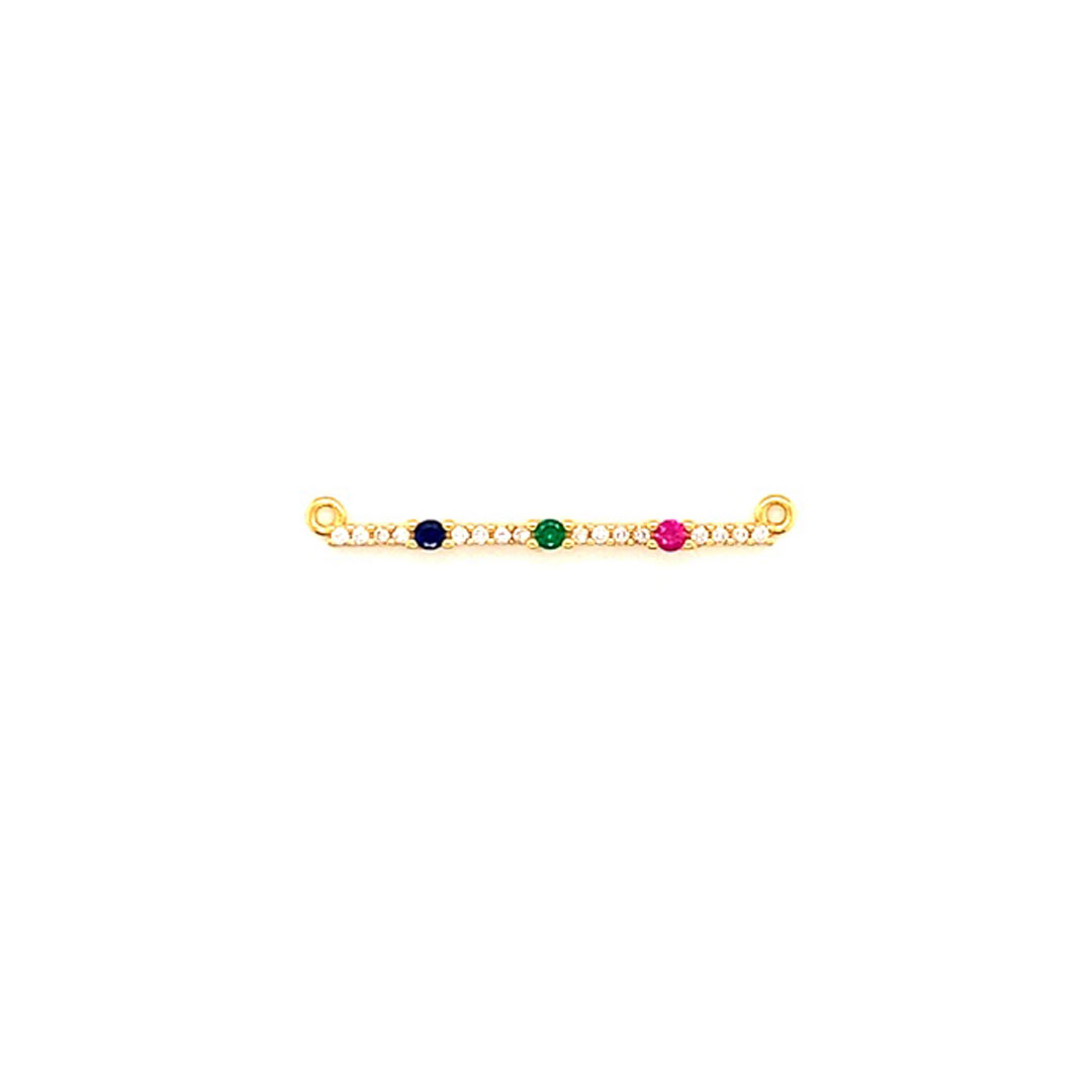 Tricolor CZ Bar - Gold Plated