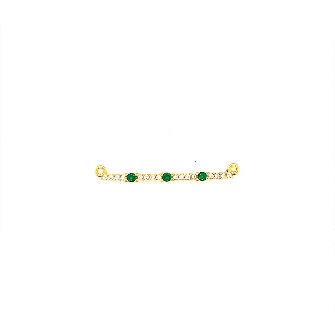 Emerald CZ Bar - Gold Plated