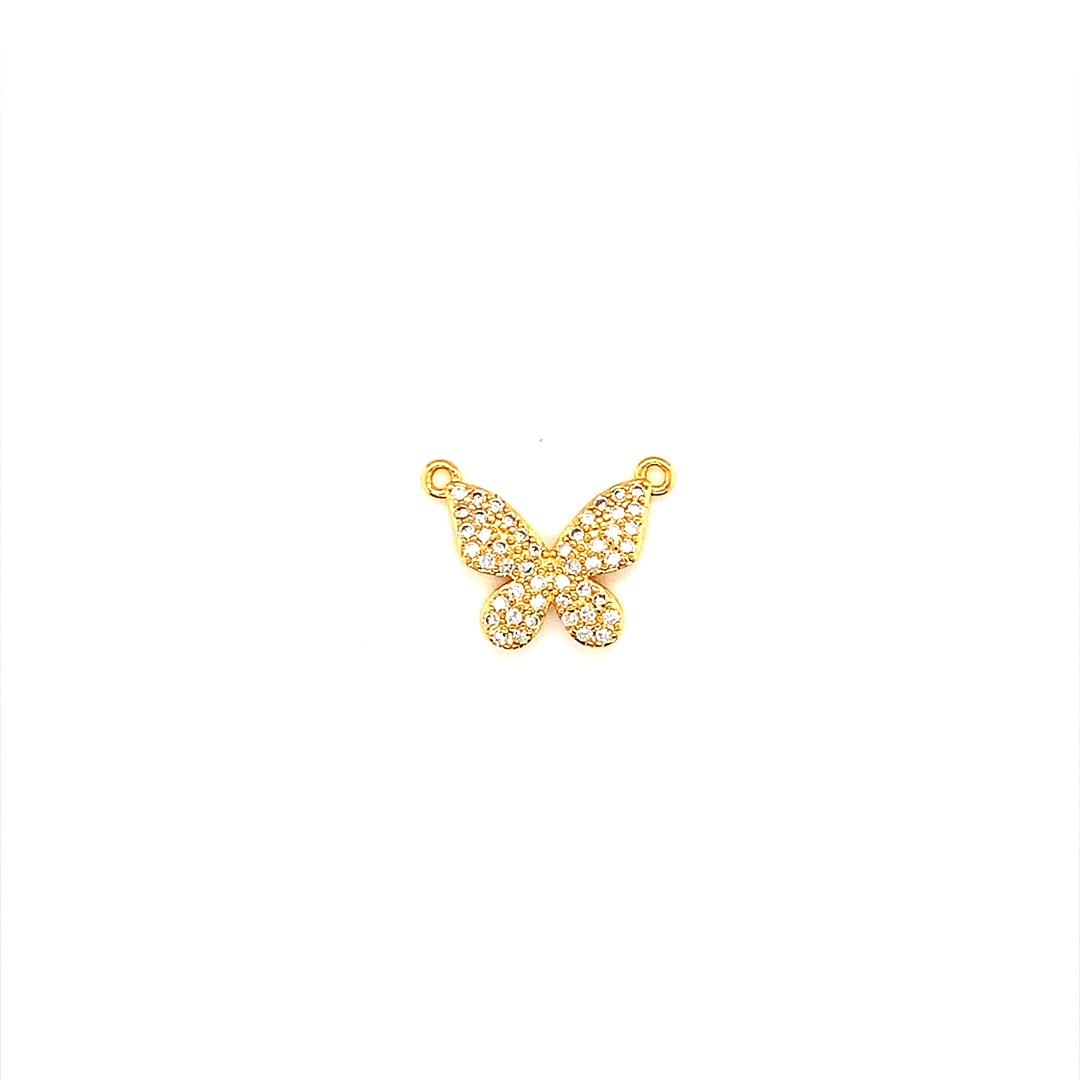 CZ Butterfly Connector - Gold Plated