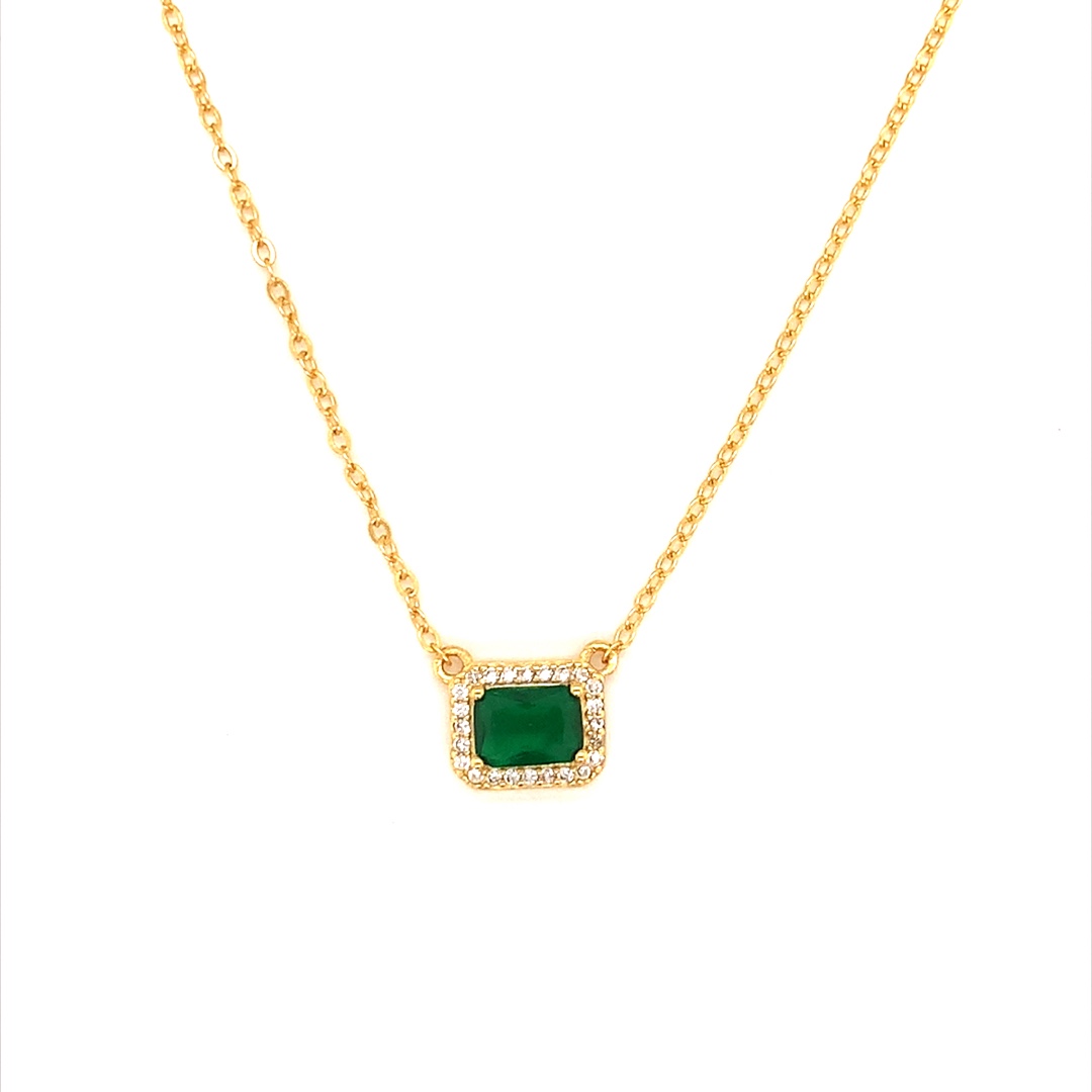 CZ Emerald Necklace - Gold Plated