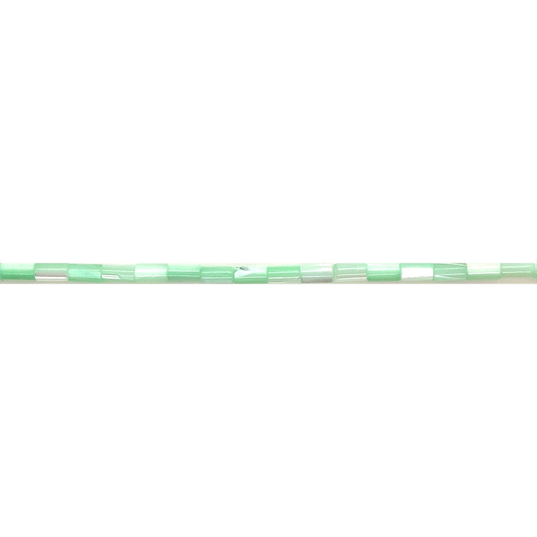 3mm x 5mm Mint Green Shell Tube Beads