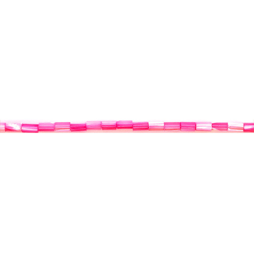 3mm x 5mm Pink Shell Tube Beads