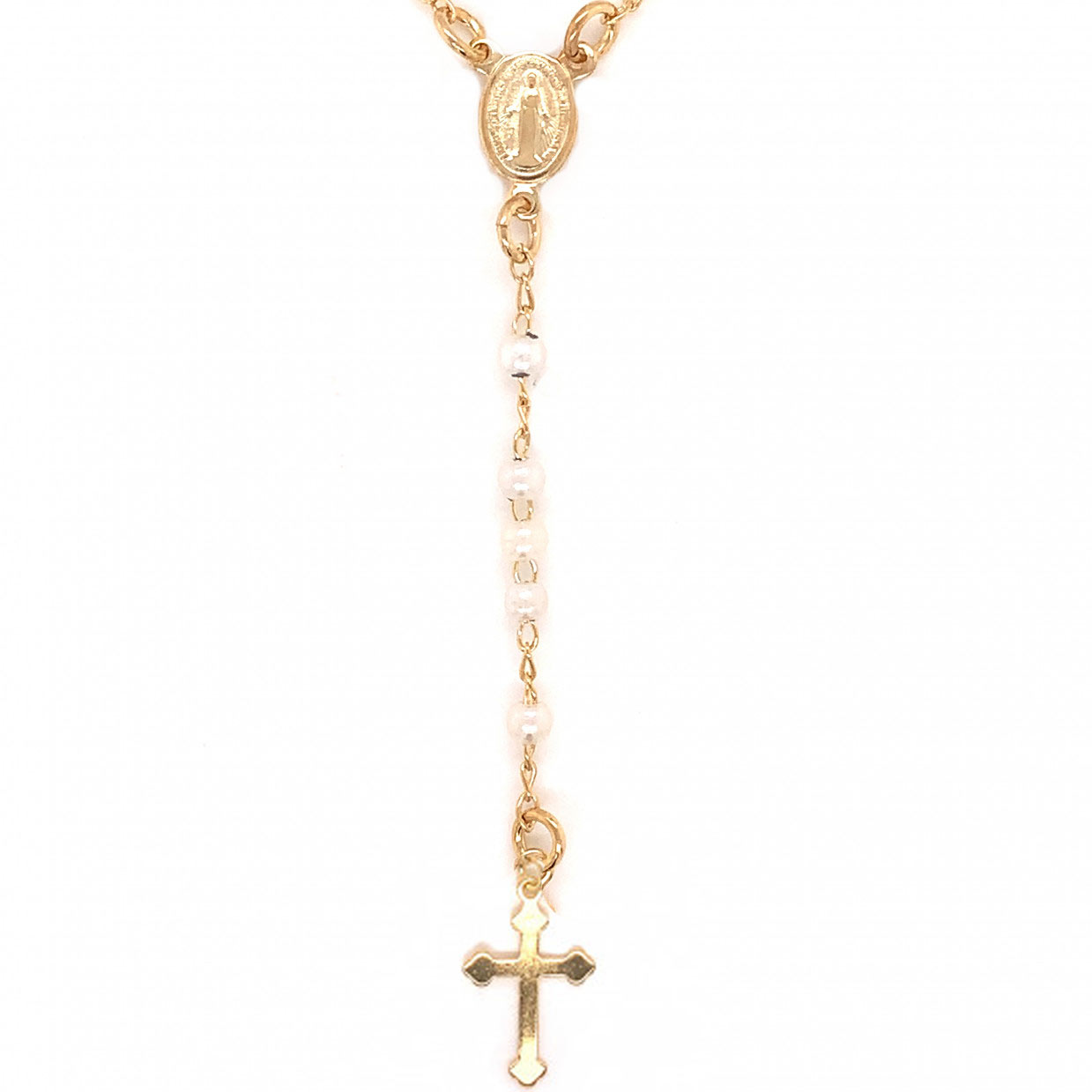 Miraculous Pearl Rosary - Gold Filled