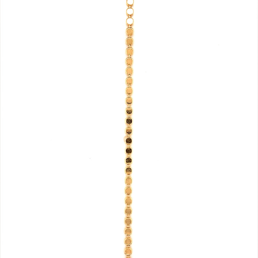 15" 2mm Flat Ball Chain with 2" Extension - Gold Filled