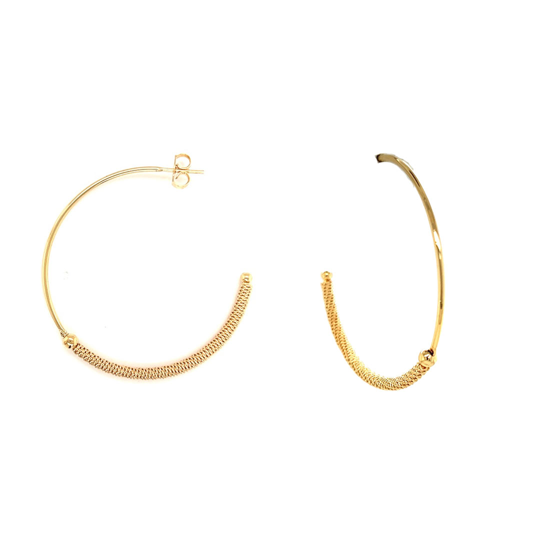 1mm x 49mm Wire Wrapped Hoops - Gold Filled
