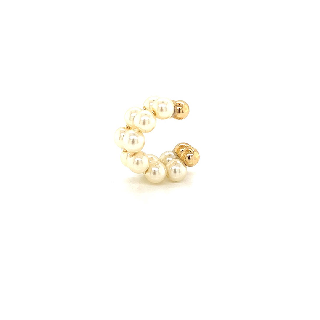3.5mm Pearl Beaded Ear Cuff - Gold Filled