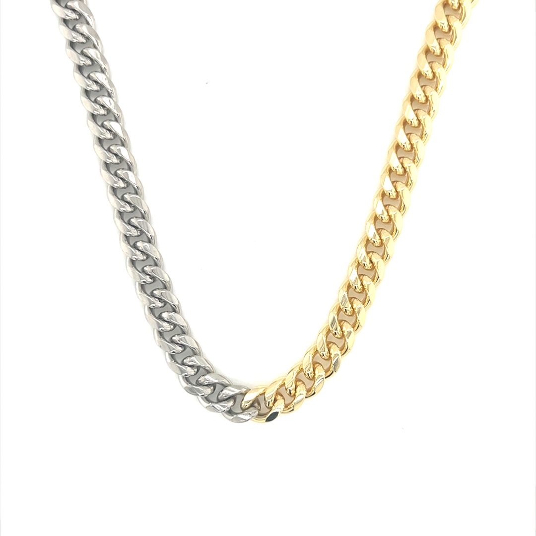15" Two Tone Curb Link Necklace