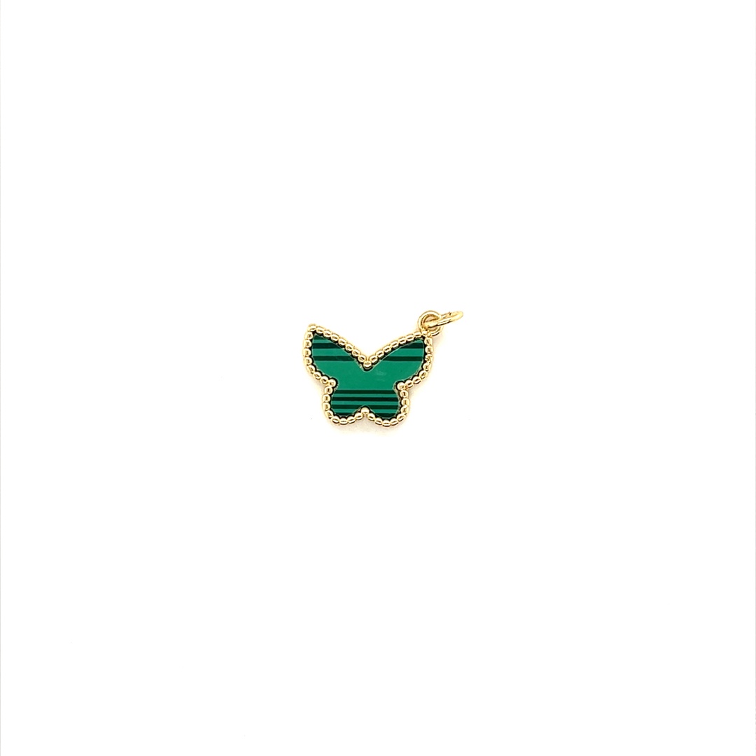 Malachite Butterfly - Gold Plated