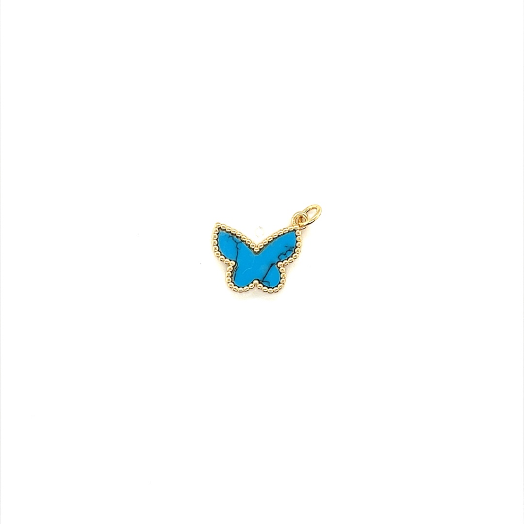 Turquoise Butterfly - Gold Plated