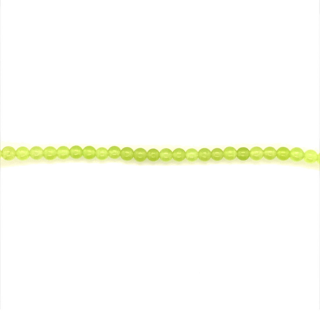 4mm Lime Dyed Jade - Round