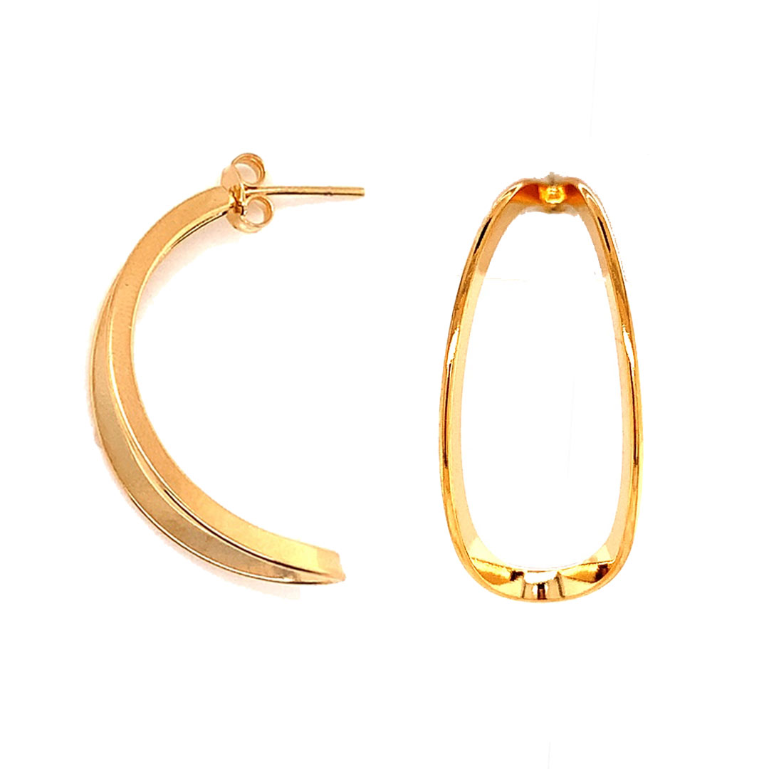 15.5mm x 32mm Loop Drop Earrings - Gold Filled
