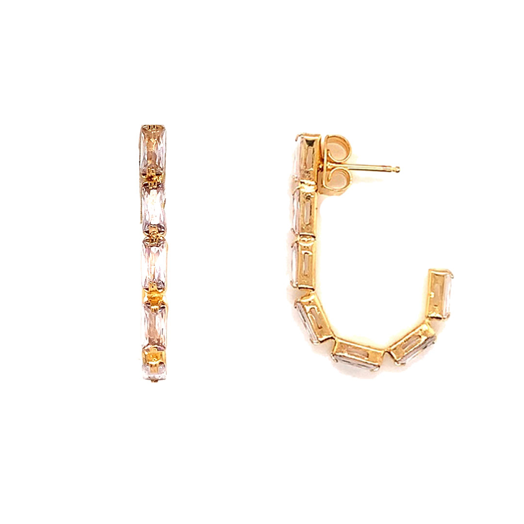 CZ Dangling Earrings - Gold Filled