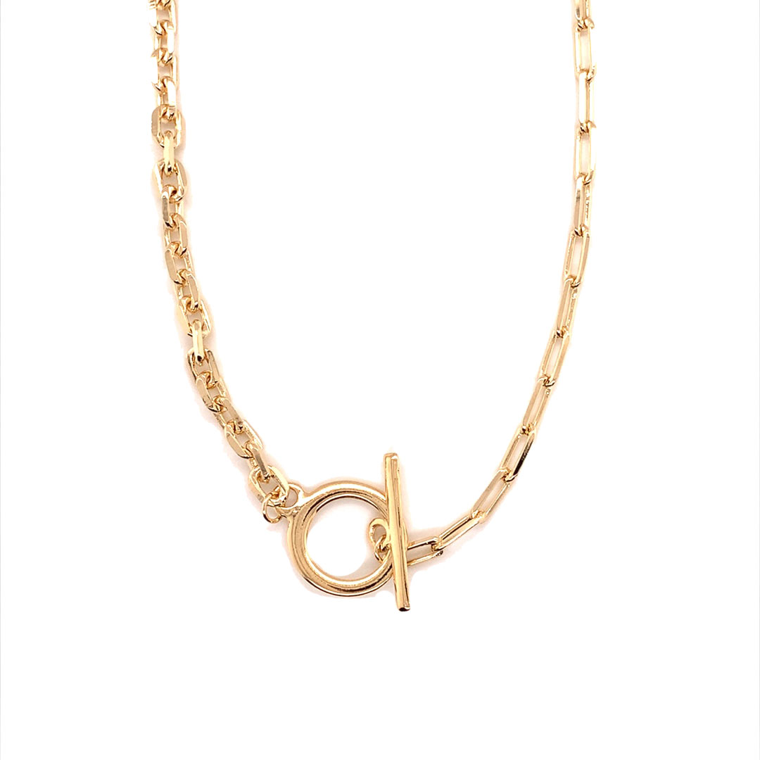 18" Paperclip Chain with Toggle Clasp - Gold Filled