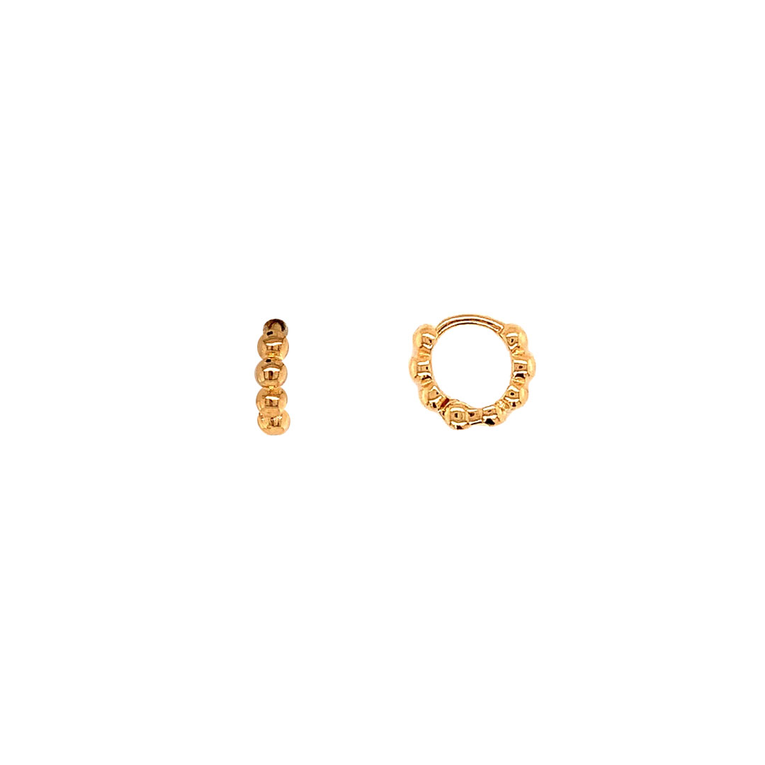 2.5mm x 10mm Beaded Hoops - Gold Filled