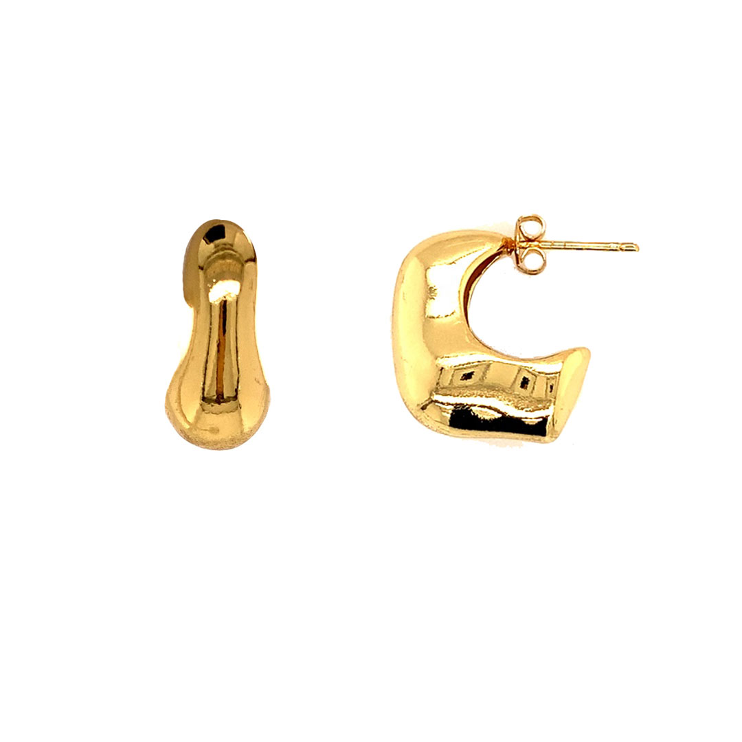 9.5mm x 20mm Earrings - Gold Plated