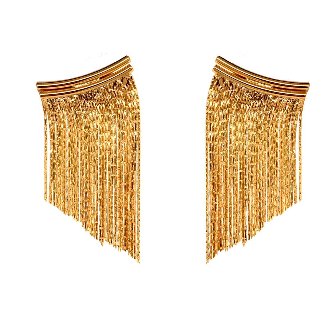 23.3mm x 47mm Dangling Mesh Earrings - Gold Filled