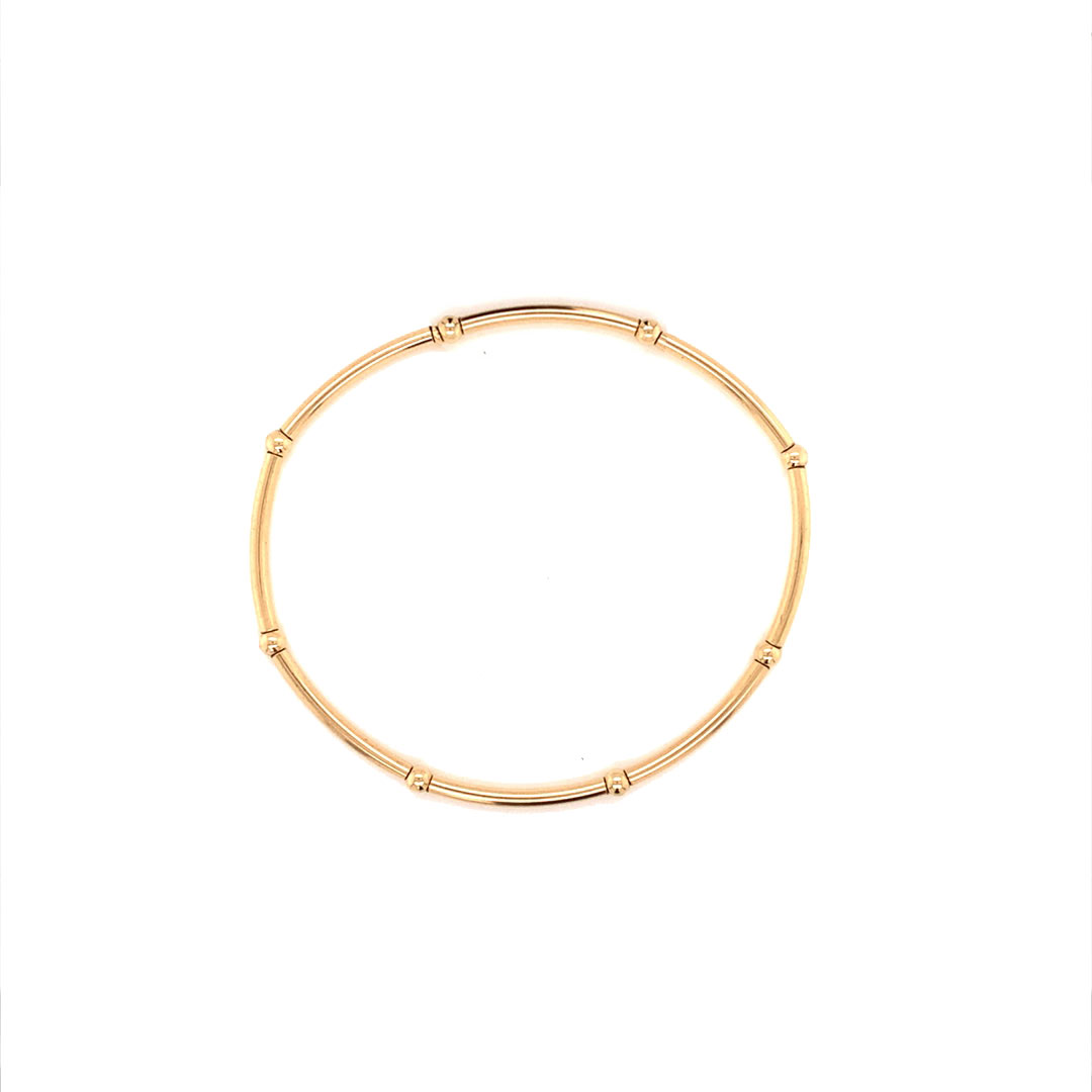Tube Beaded Elastic Bracelet 6.75" - Gold Filled