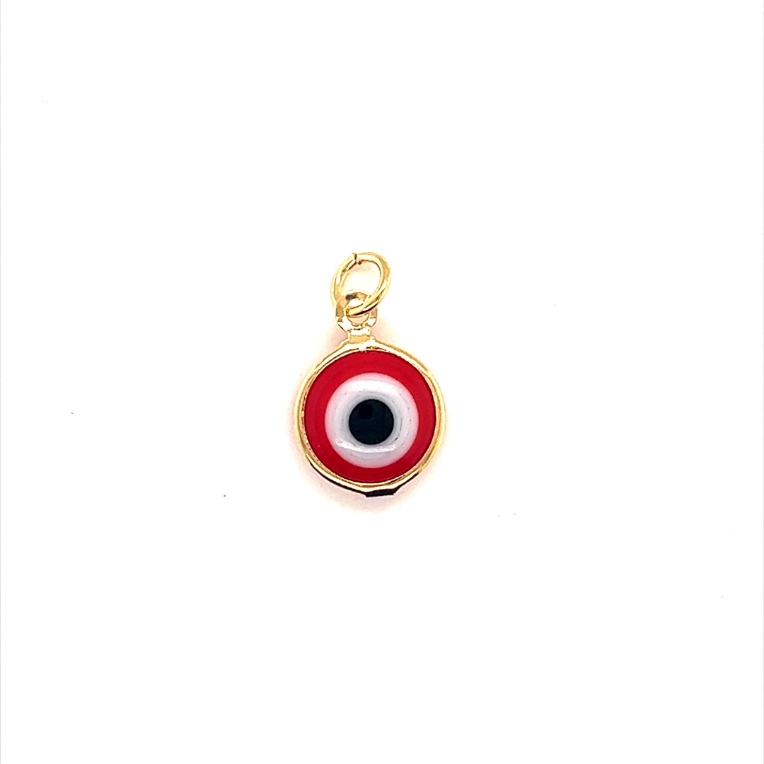 Red Lucky Eye Pendant - Gold Filled