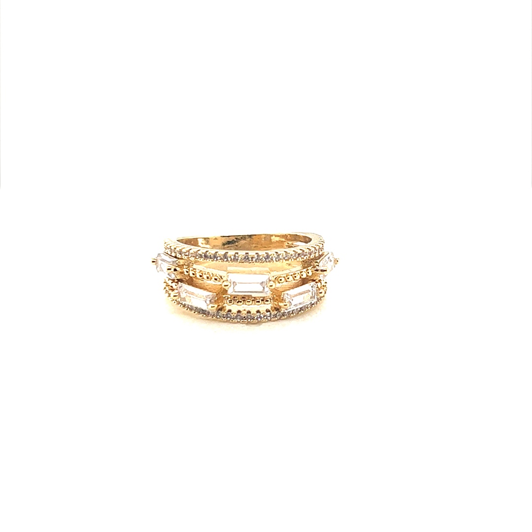 CZ Baguette Ring - Gold Filled