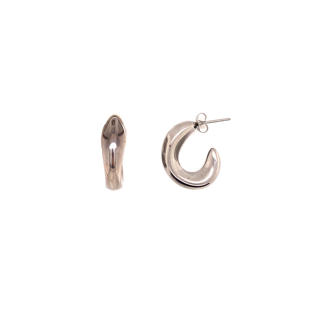 7mm x 22mm Hoops - Push Back - Stainless Steel