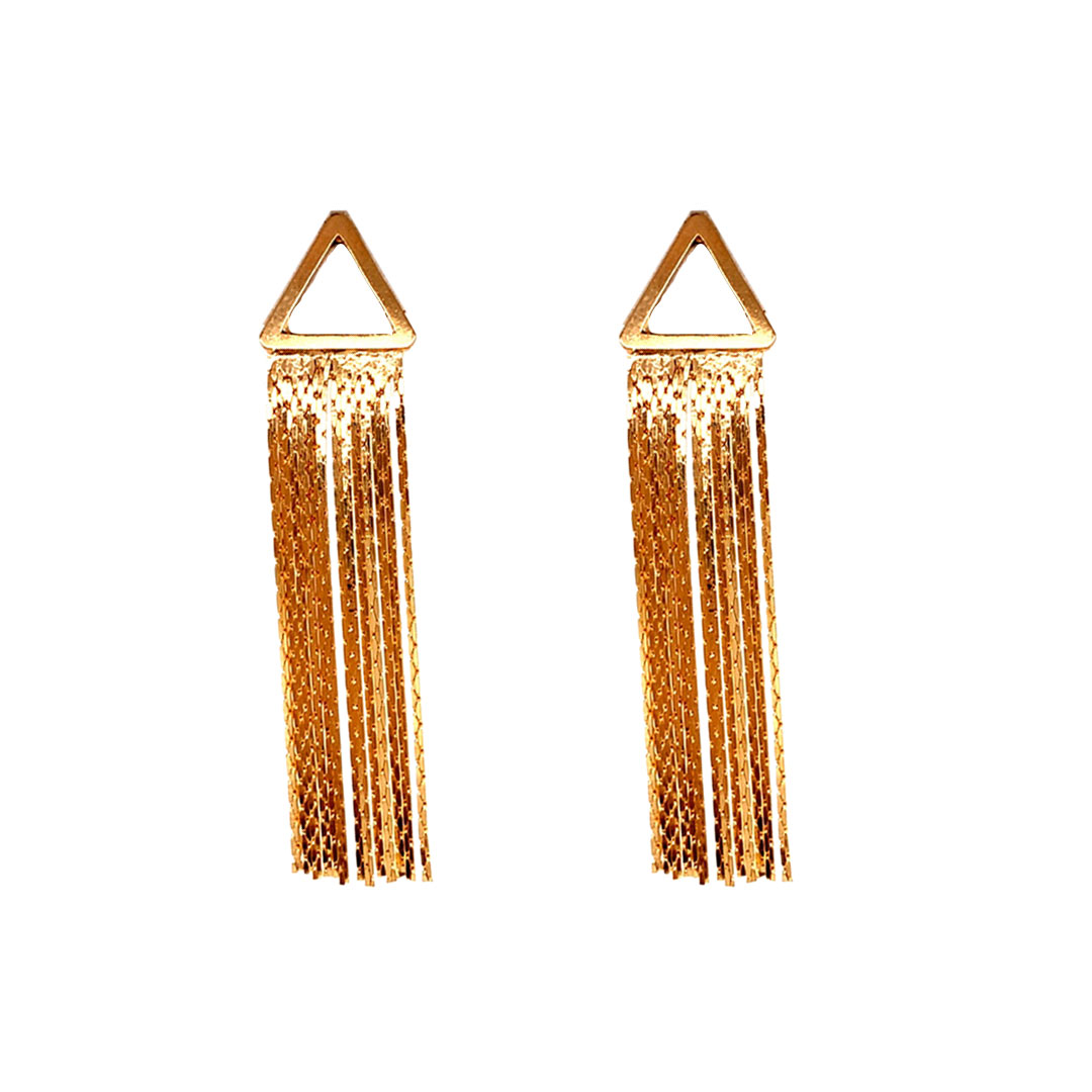 Triangle Mesh Earrings - Gold Filled