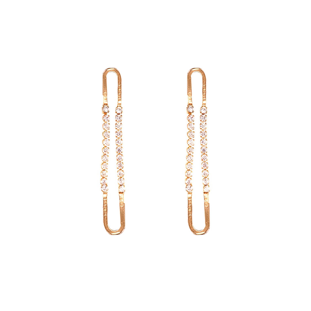 CZ Dangle Earrings - Gold Filled