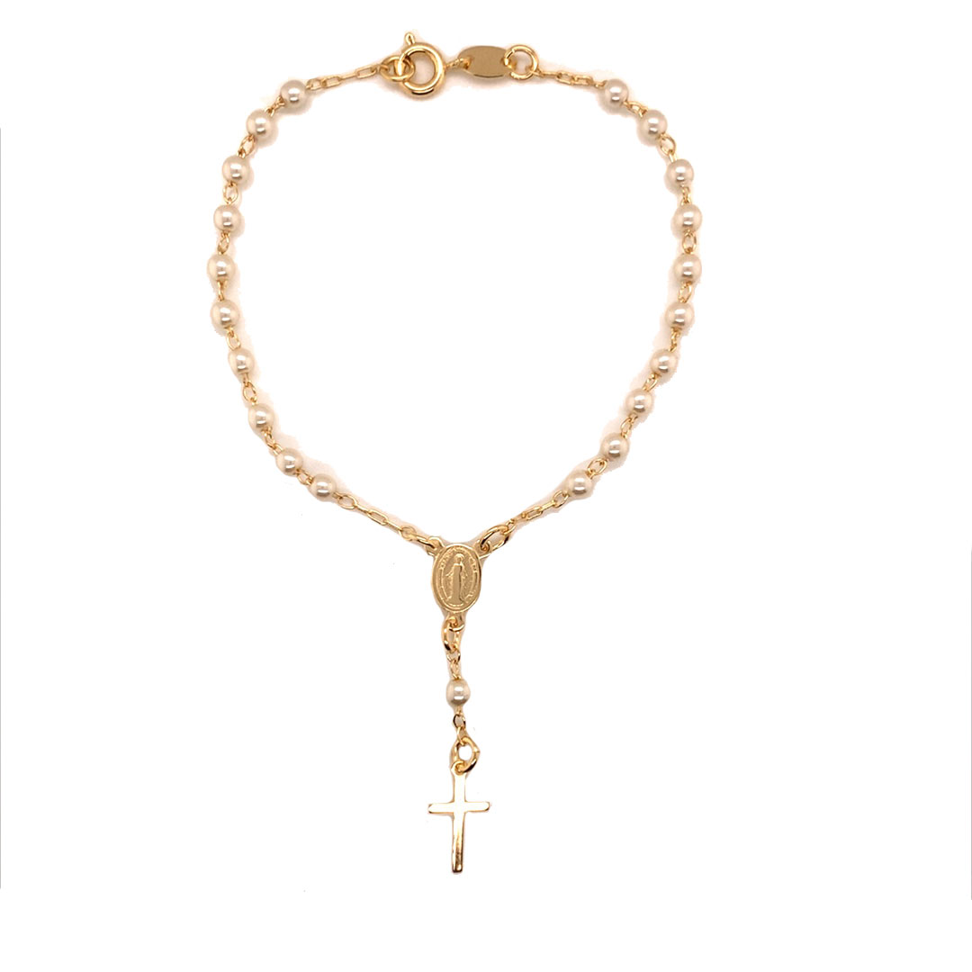 Pearl Rosary Bracelet - Gold Filled