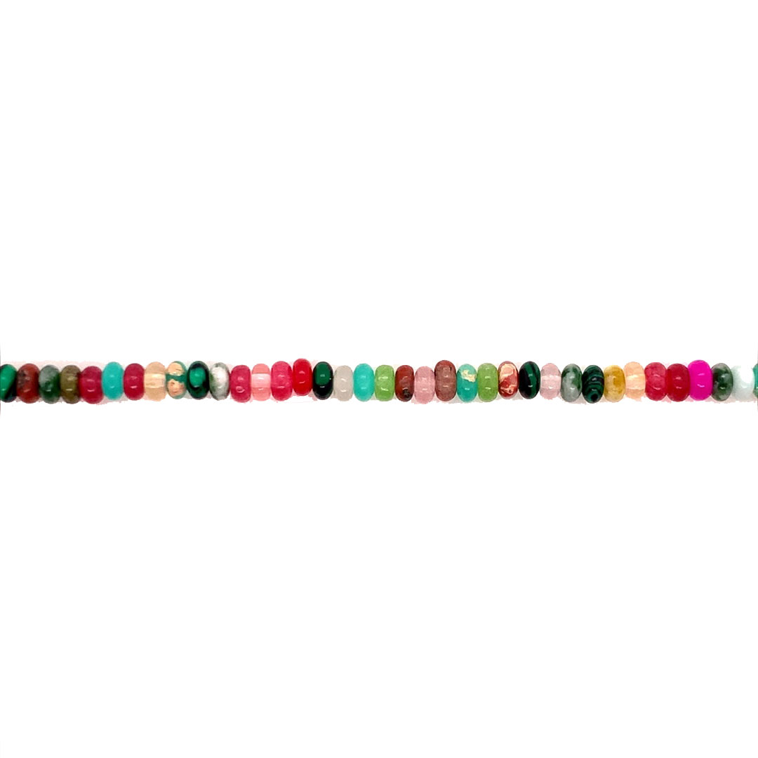 2mm x 4mm Multicolor Mixed Gemstone - Rondelle