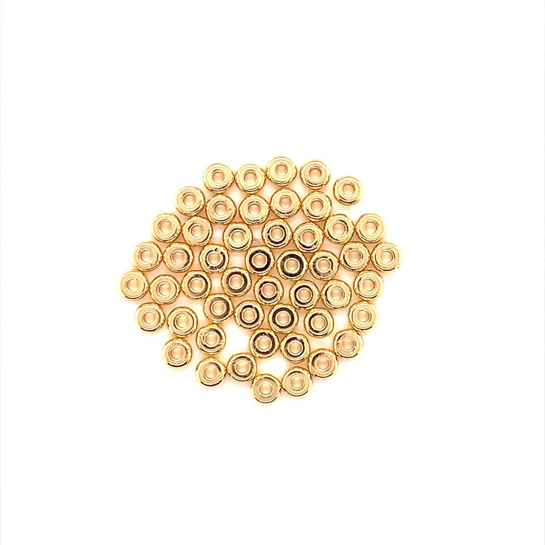 6mm 14KT Gold Plated Flat Disc - Pack of 100 pcs