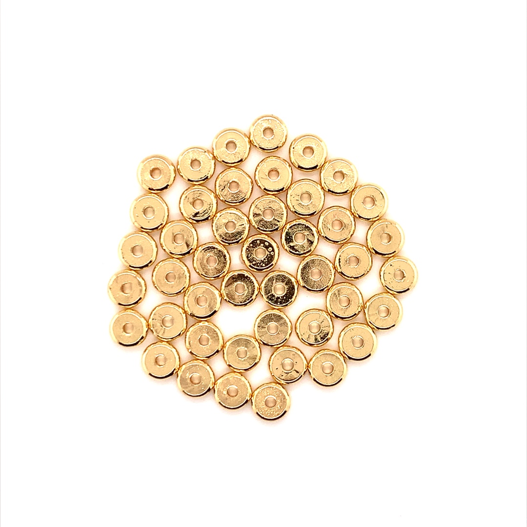 8mm 14KT Gold Plated Flat Disc - Pack of 100 pcs