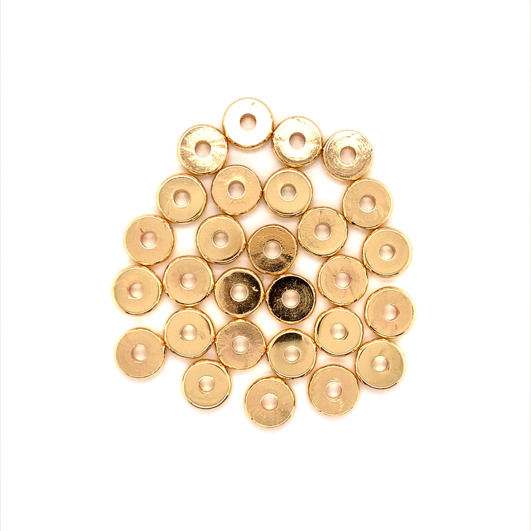 10mm 14KT Gold Plated Flat Disc - Pack of 100 pcs