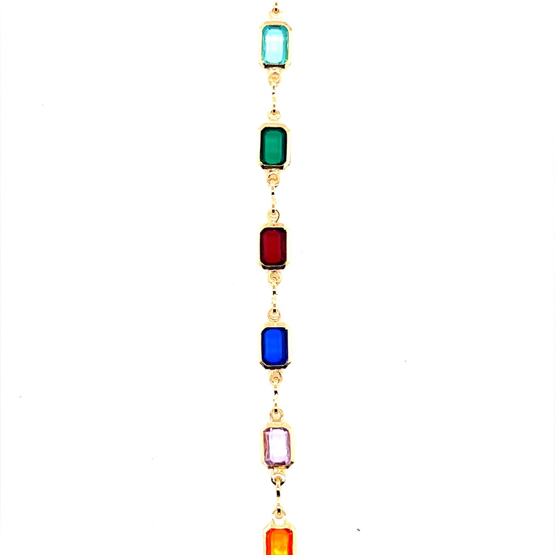 16" Multicolor Gemstone Necklace - Gold Filled