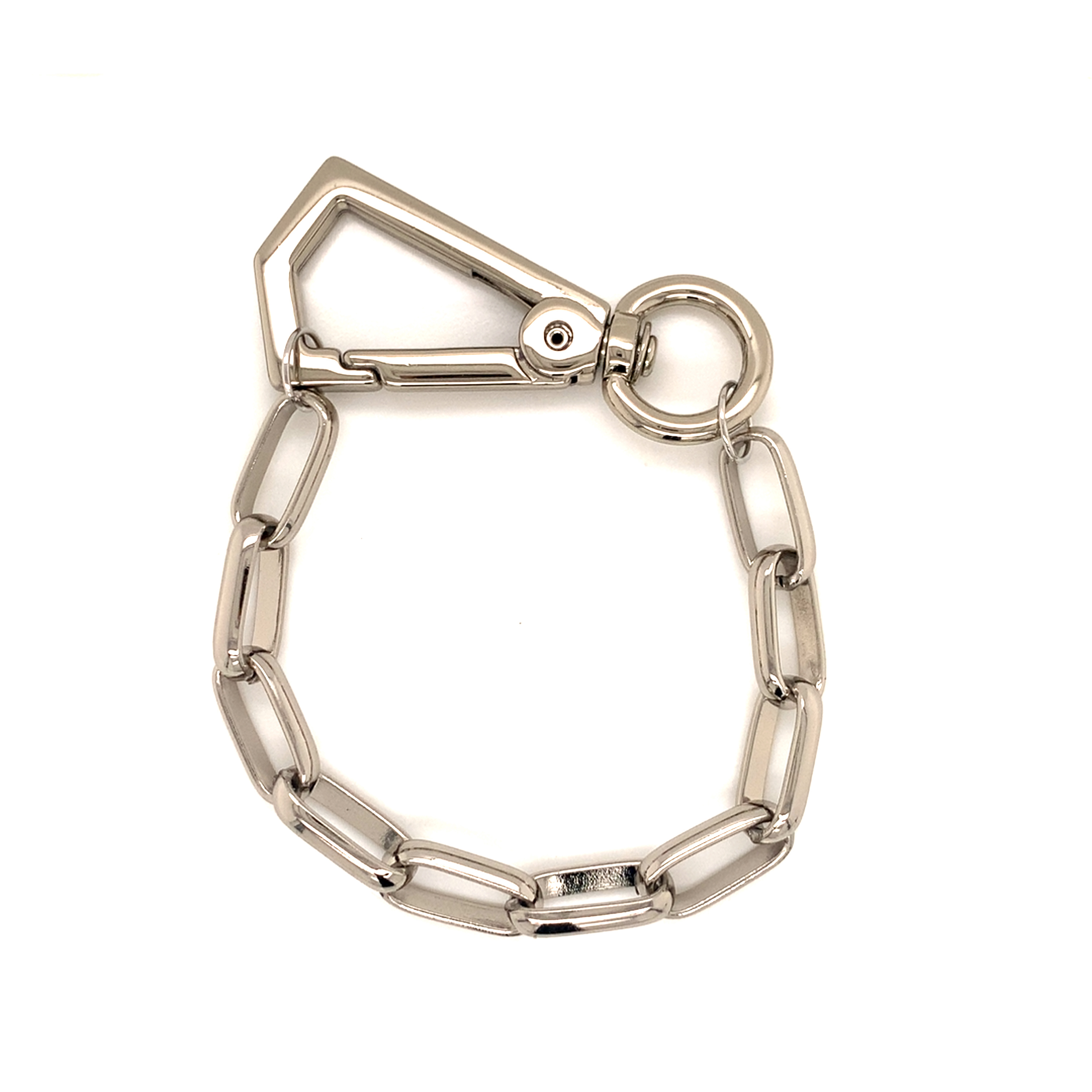 Paperclip Bracelet with Large Clasp - Silver Plated