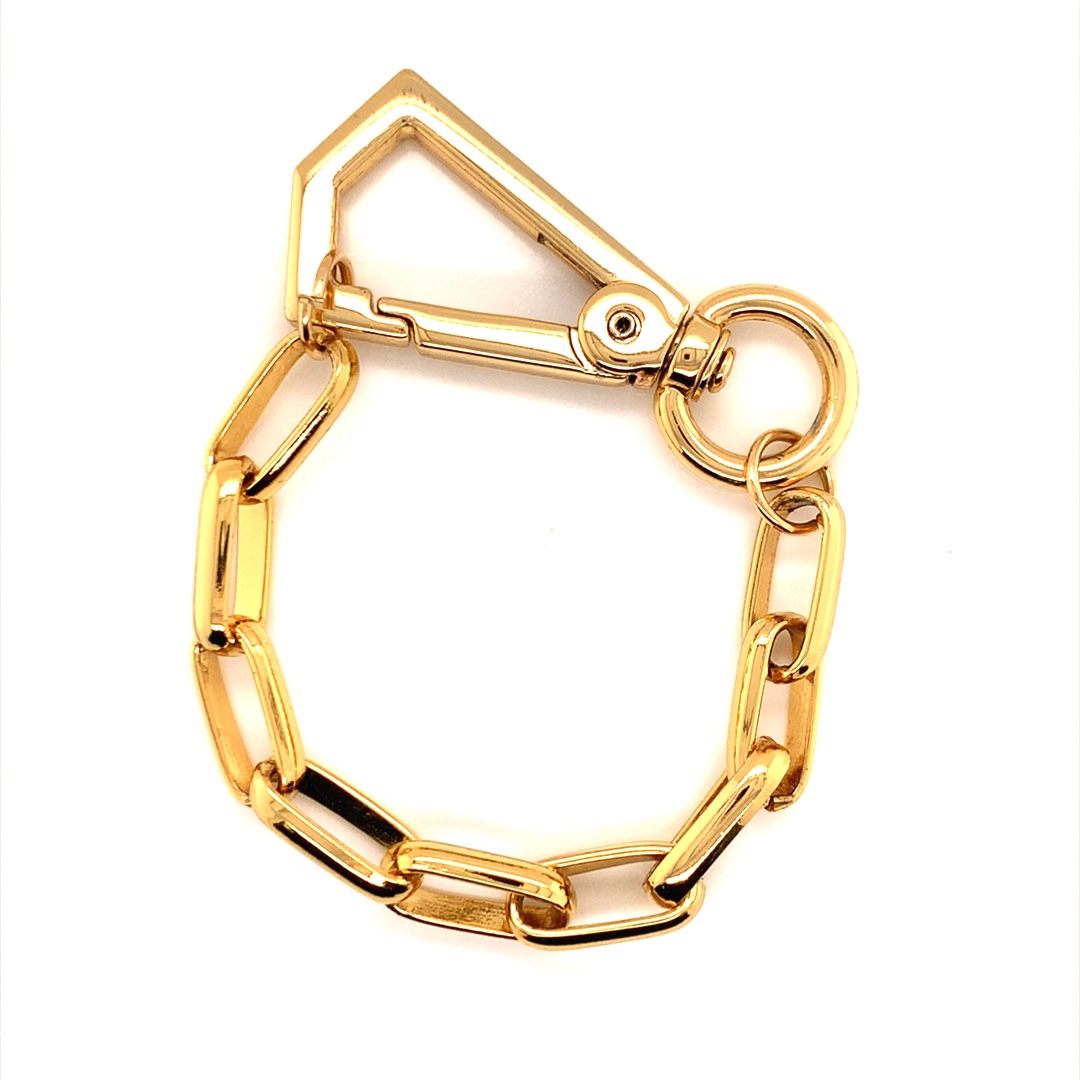Paperclip Bracelet with Large Clasp - Gold Plated