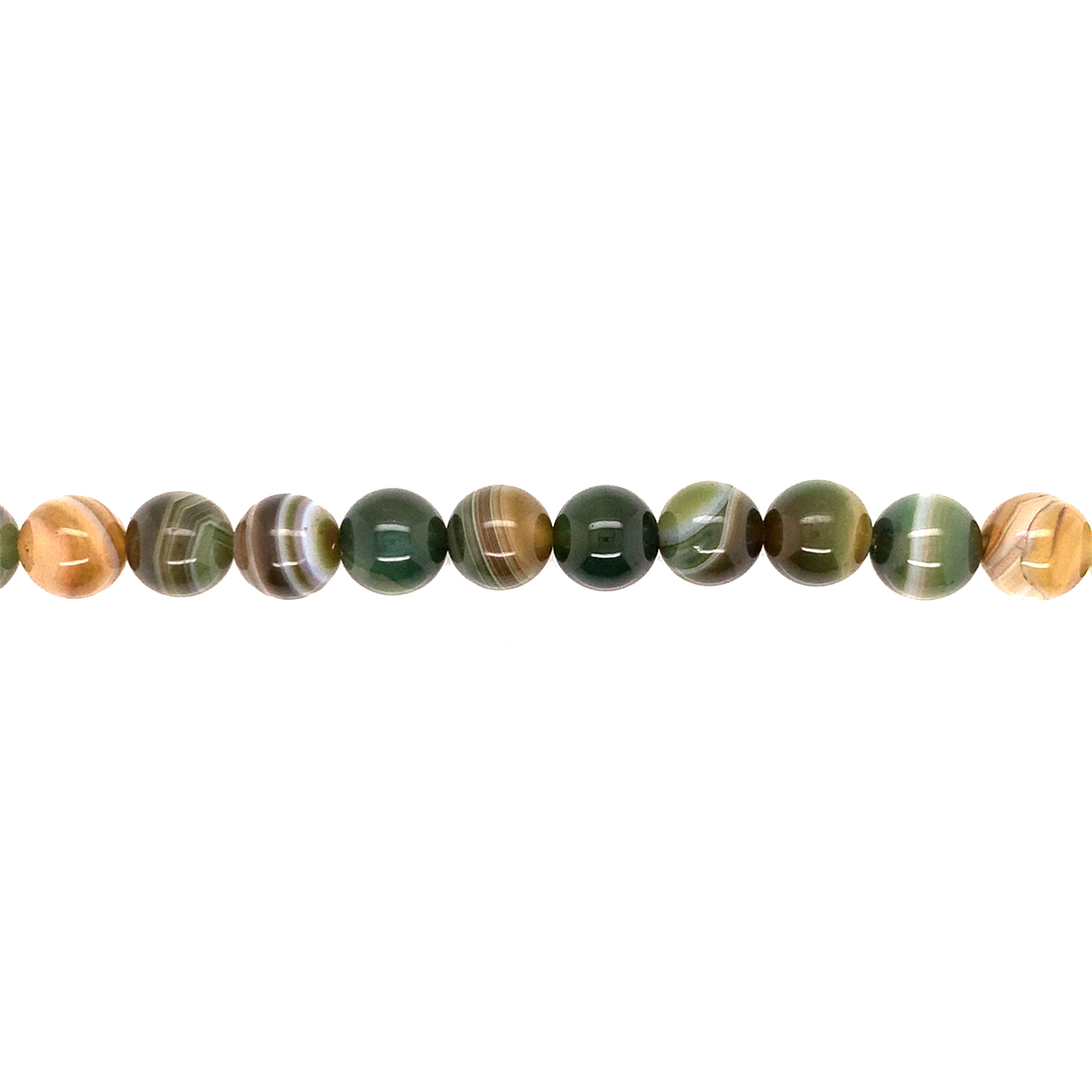 10mm Green Banded Agate Round